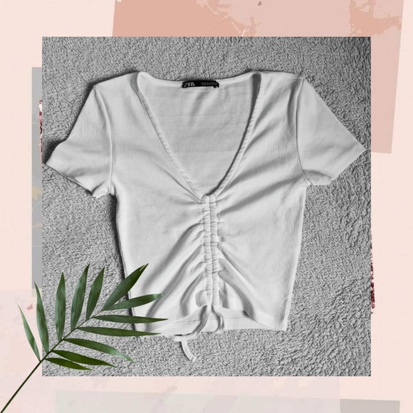 Zara Gathered Crop Top - Picture 2 of 4